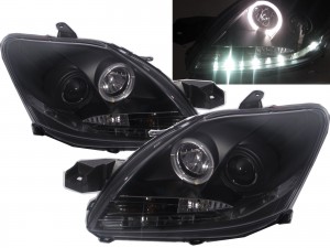 CrazyTheGod LIMO XP90 Second generation 2007-2011 FACELIFT Sedan 4D Angel-Eye Projector R8Look Headlight Headlamp Black V1 for TOYOTA RHD