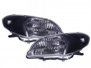 CrazyTheGod VIOS NCP42 XP40 First generation 2006-2007 FACELIFTED Sedan 4D Clear Headlight Headlamp Black for TOYOTA LHD