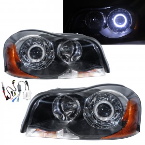 CrazyTheGod XC90 First generation 2002-2014 SUV Guide LED Angle-Eye Projector HID Headlight Headlamp Black for VOLVO RHD