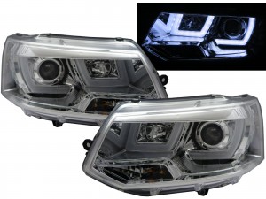 CrazyTheGod Multivan T5 Fifth generation 2011-2015 FACELIFT SUV 5D 3D LED Bar DRL Projector Headlight Headlamp Chrome for VW Volkswagen LHD