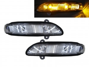CrazyTheGod E-CLASS W211 Third generation 2007-2009 Sedan 4D LED Mirror Light Chrome for Mercedes-Benz