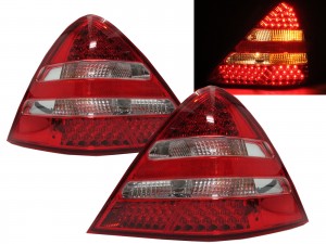 CrazyTheGod SLK-CLASS R170 First generation 1997-2004 Roadster 2D LED Tail Rear Light Red/Clear for Mercedes-Benz