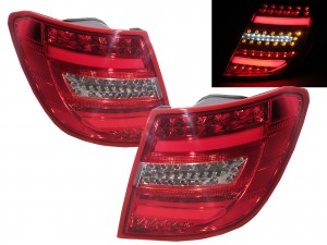 CrazyTheGod W204 2008-2011 WAGON PRE-FACELIFT LED Tail Rear Light RED/CLEAR for Mercedes-Benz
