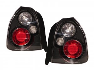 CrazyTheGod CIVIC EG/EH/EJ Sixth generation 1996-2000 Hatchback 3D Clear Tail Rear Light Black V1 for HONDA
