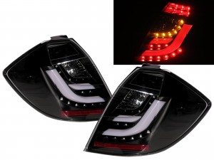 CrazyTheGod FIT/JAZZ Second generation 2008-2013 Hatchback 5D LED Dynamic Turn signal Tail Rear Light Black for HONDA