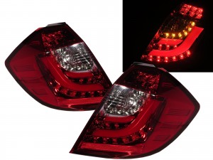 CrazyTheGod FIT/JAZZ Second generation 2008-2013 Hatchback 5D LED Dynamic Turn signal Tail Rear Light Red/Clear for HONDA