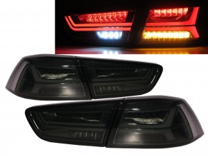 CrazyTheGod LANCER Lancer CY2A 2008-2016 Sedan 4D A6Look LED Tail Rear Light Smoke for Mitsubishi