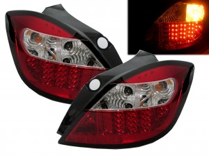 CrazyTheGod Astra H Fifth generation 2004-2009 Hatchback 5D LED Tail Rear Light Red/Clear for VAUXHALL