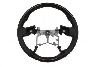 CrazyTheGod LAND CRUISER PRADO 150 2009-2014 STEERING WHEEL OE WALNUT WOOD GRAY Leatherfor TOYOTA