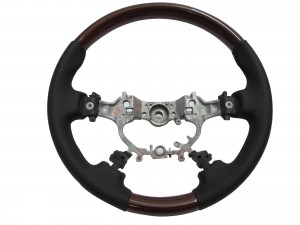 CrazyTheGod CAMRY XV50 2012-2014 STEERING WHEEL OE WALNUT WOOD BLACK Leather for TOYOTA