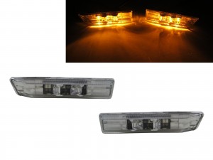 CrazyTheGod 3-Series E36 Third generation 1997-1999 Sedan/Wagon/Coupe/Convertible 2D/4D/5D LED Side Fender Marker Light Lamp Chrome for BMW