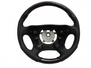 CrazyTheGod W163 1998-2005 -STEERING WHEEL SPORT Walnut WOOD BLACK Leather for Mercedes-Benz