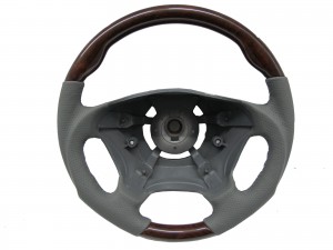 CrazyTheGod W163 1998-2005 -STEERING WHEEL SPORT Walnut WOOD GRAY Leather for Mercedes-Benz