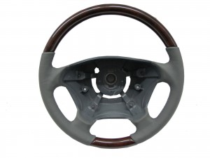 CrazyTheGod W163 1998-2005 -STEERING WHEEL OE Walnut WOOD GRAY Leather for Mercedes-Benz