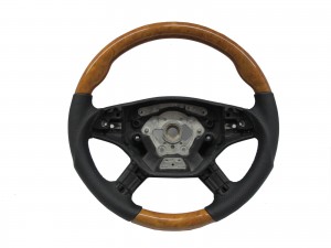 CrazyTheGod X164 2006-2009 PRE-FACELIFT STEERING WHEEL SPORT CHESTNUT WOOD BLACK Leather for Mercedes-Benz