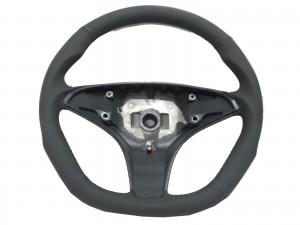 CrazyTheGod W204 2007-2011 PRE-FACELIFT STEERING WHEEL SPORT All leather WOOD GRAY Leather for Mercedes-Benz