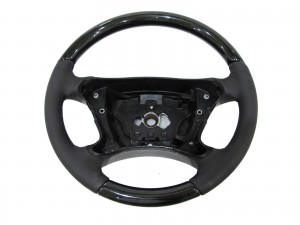 CrazyTheGod W219 2005-2010 -STEERING WHEEL OE BIRDEYE WOOD BLACK Leather for Mercedes-Benz