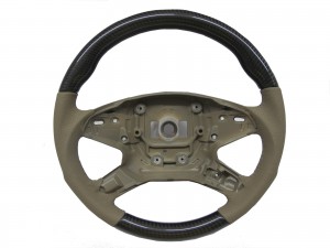CrazyTheGod W212/S212 2009-2014 -STEERING WHEEL SPORT Carbon-Black WOOD BEIGE Leather for Mercedes-Benz