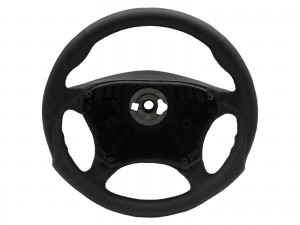 CrazyTheGod W215/C215 2000-2005 STEERING WHEEL SPORT ALL BLACK Leather for Mercedes-Benz