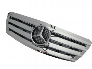 CrazyTheGod S-CLASS W220 2003-2006 FACELIFT Sedan 4D 4FIN GRILLE/GRILL Chrome for Mercedes-Benz